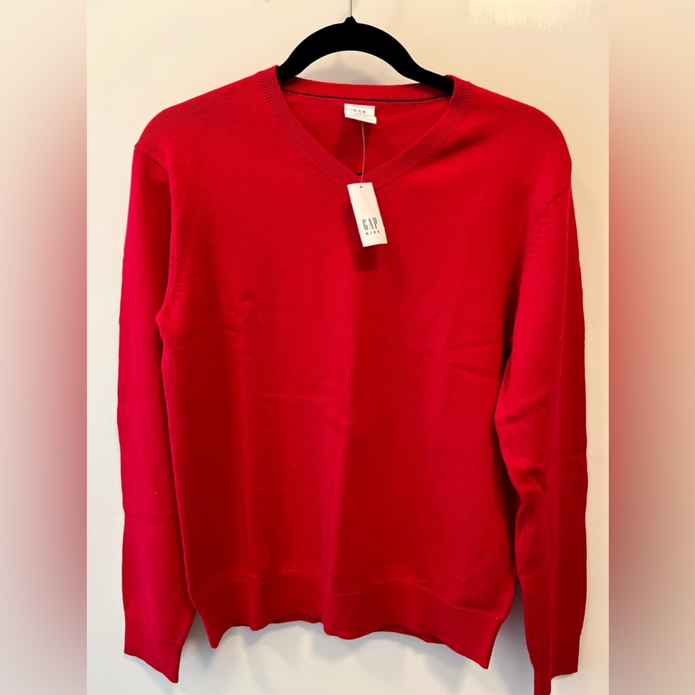 NWT GAP Red V-Neck Sweater